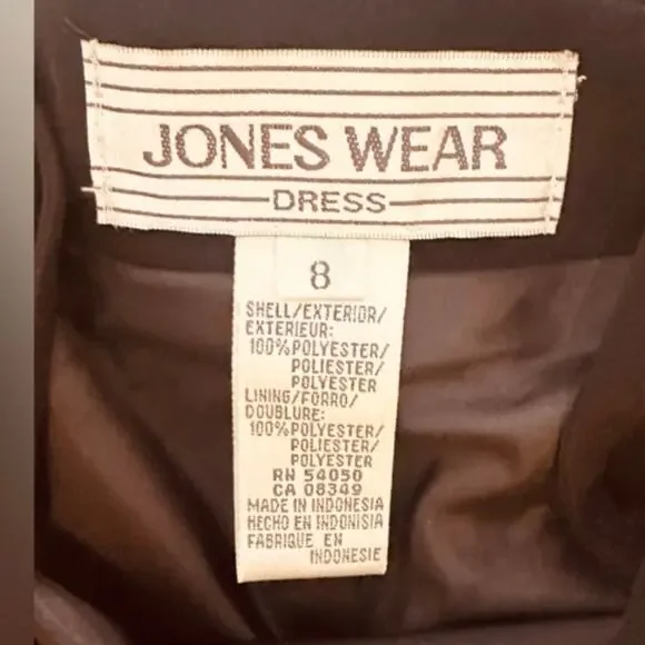 Jones Wear Black Slip Dress Midi Minimalist Size 8 - Picture 4 of 7